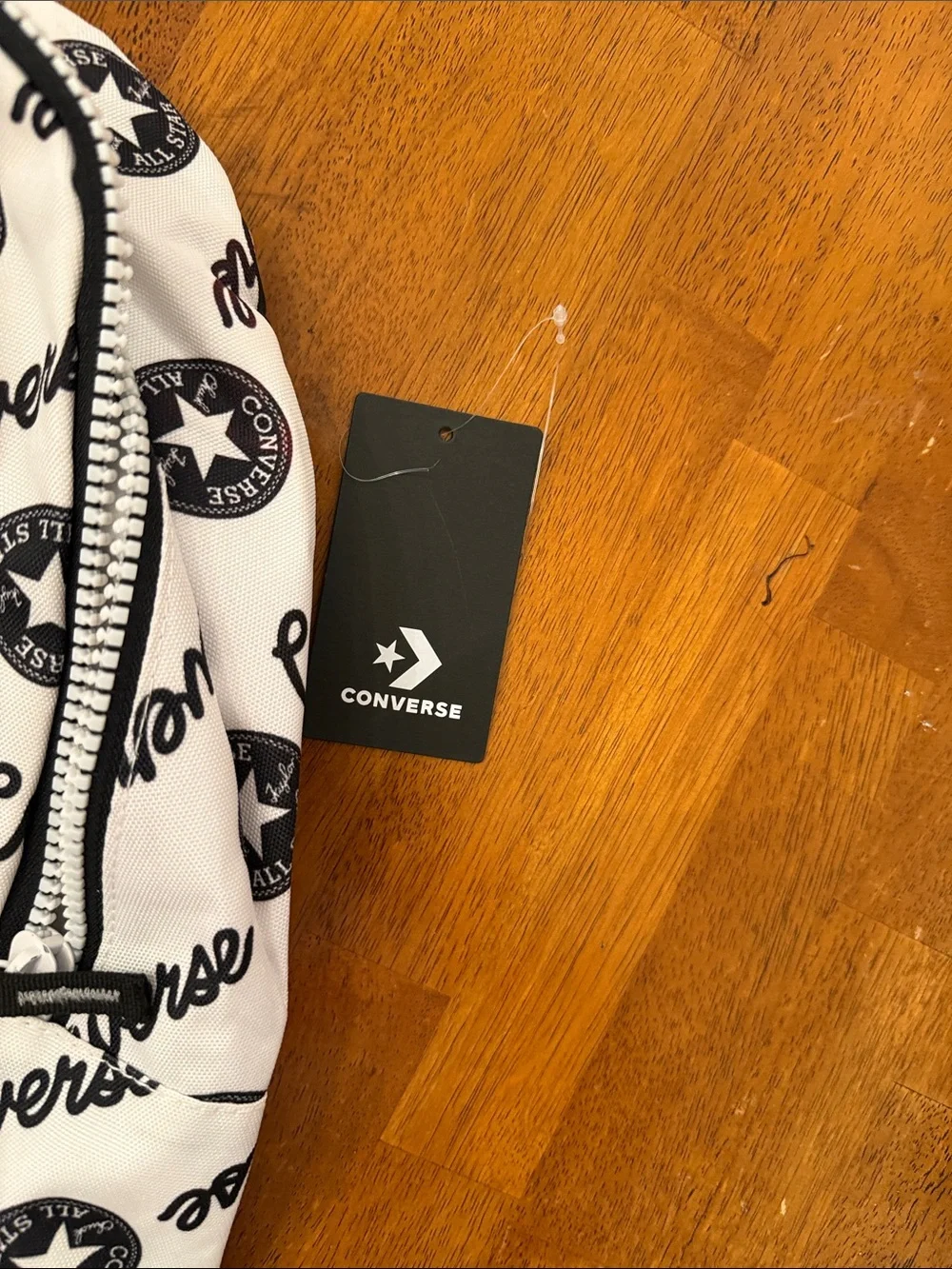 Converse Black & White Logo Print Backpack